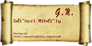 Gönczi Mihály névjegykártya