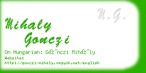 mihaly gonczi business card